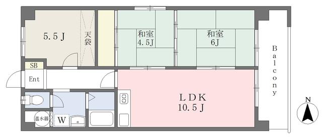 ニューコーポ植田I(3LDK/2階)の間取り写真
