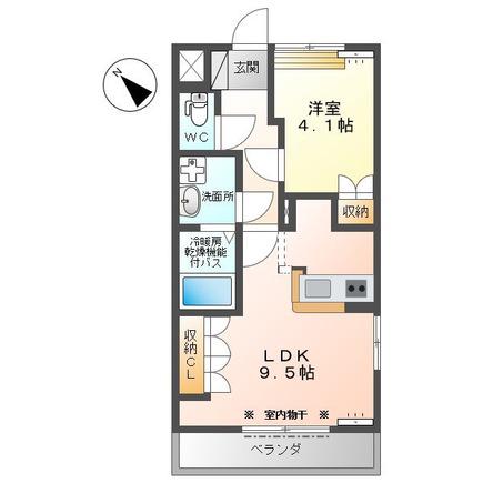 シャーロット・II 201(1LDK/2階)の間取り写真