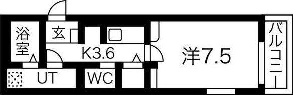 CHALIAPIN長町南(1K/2階)の間取り写真