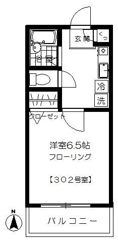 グランドゥール(1K/3階)の間取り写真