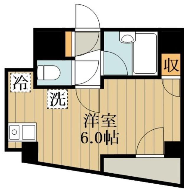 グリーンリーフ(ワンルーム/4階)の間取り写真