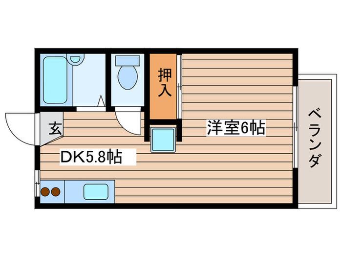 コア・イトジュウ(1DK/2階)の間取り写真