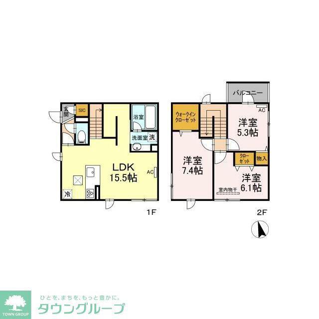 ルミエール(2SLDK/1階)の間取り写真