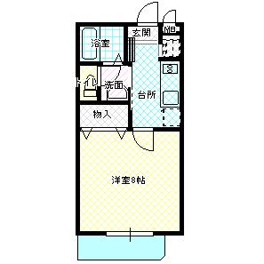 フォーライフヴィラ石川町(1K/1階)の間取り写真