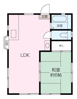 第3ほりえコーポ(1LDK/1階)の間取り写真