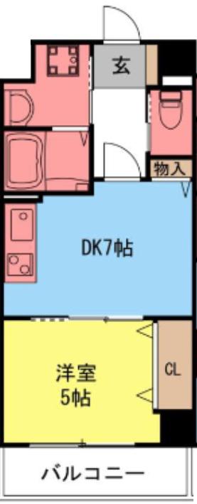 グランコート(1DK/4階)の間取り写真