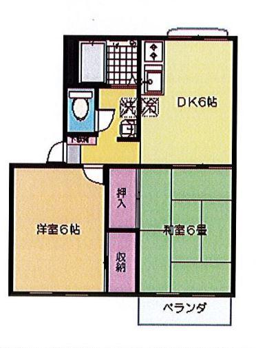 泉ハイム(2DK/3階)の間取り写真