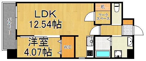 G-RAPPORT西宮(1LDK/5階)の間取り写真