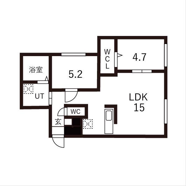 PRIME COURT麻生(2LDK/3階)の間取り写真