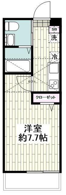 クラージュ中央林間(1K/3階)の間取り写真