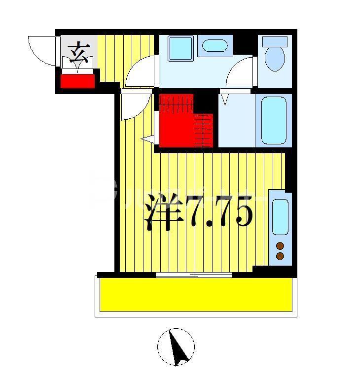 CASAFELICE(ワンルーム/2階)の間取り写真