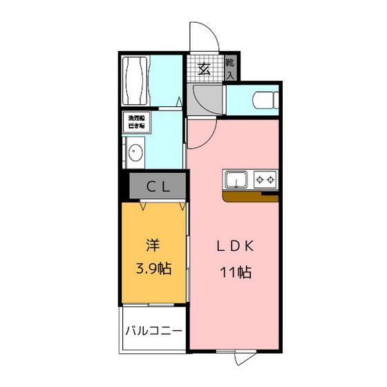 PARK TERRACE OHASHI(1LDK/3階)の間取り写真