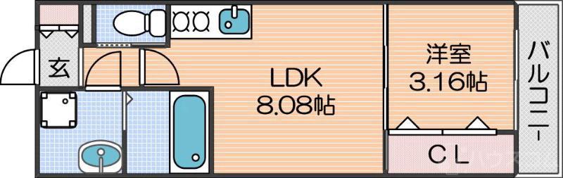FDS AERAS VIM(1LDK/4階)の間取り写真
