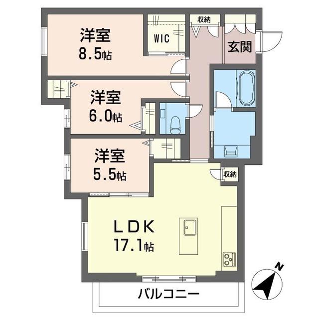 ル・ヴァンヴェール(3LDK/3階)の間取り写真