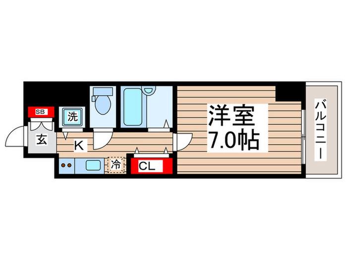 スクエア潮見(1K/9階)の間取り写真