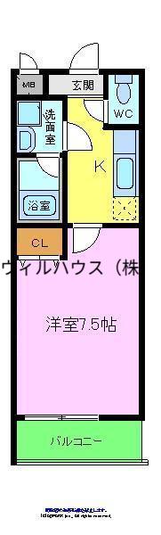 フジパレス黒土(1K/1階)の間取り写真