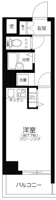 ヴェルト日本橋シティ(ワンルーム/8階)の間取り写真