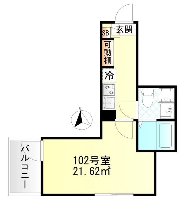M-SQUARE(1K/1階)の間取り写真