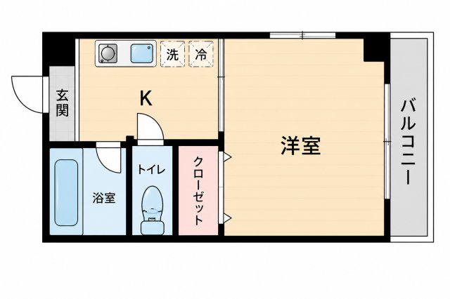 グラッツェ(ワンルーム/2階)の間取り写真