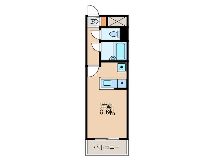 NICEアーバンスピリッツ生麦(ワンルーム/10階)の間取り写真