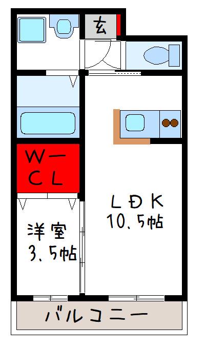 PLEASANT(1LDK/3階)の間取り写真