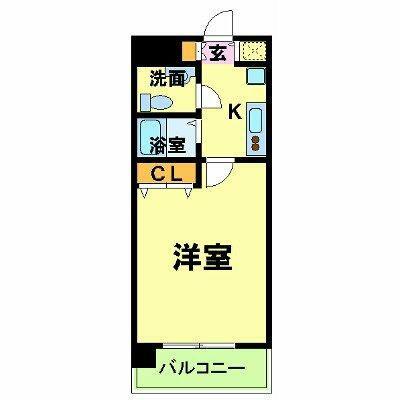 メゾン・ド・ヴィレ渋谷(1K/4階)の間取り写真