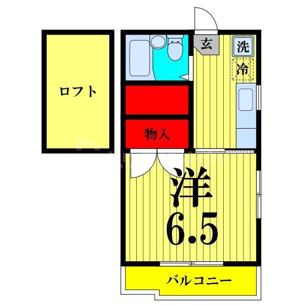 メゾン平岡(1K/2階)の間取り写真