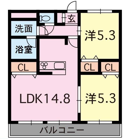 URBANIST本山(2LDK/2階)の間取り写真