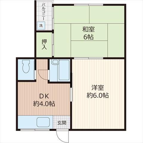 キャピタル住之江公園(2K/3階)の間取り写真