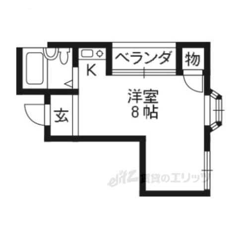 マンショングリーン(ワンルーム/3階)の間取り写真