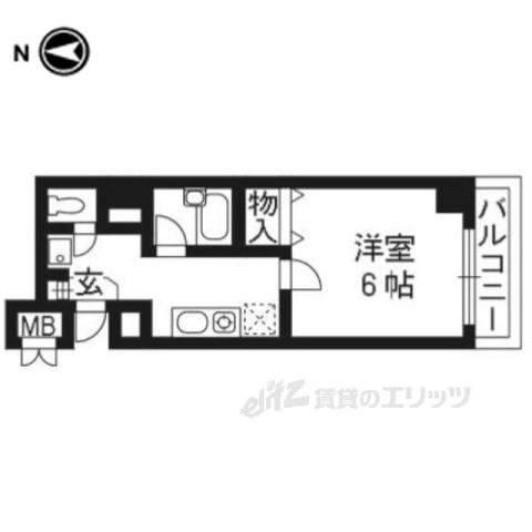 PRENDRE AMI下鴨(1K/2階)の間取り写真