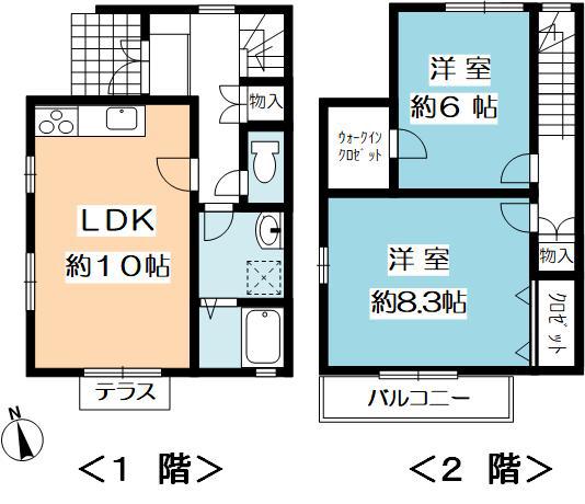 ラ・ヴェール南が丘D-3(2LDK/1階)の間取り写真