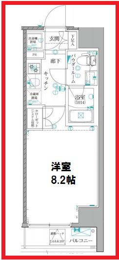 レアライズ日暮里イースト(1K/6階)の間取り写真