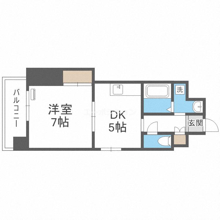 RAINBOW COURT P-III(1DK/3階)の間取り写真