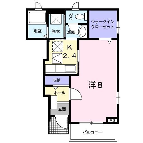 サンパティーク(1K/1階)の間取り写真