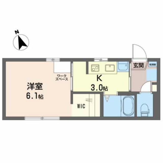 カーサ デ エスキナ(1K/2階)の間取り写真