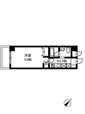 シークエンス(1K/7階)の間取り写真