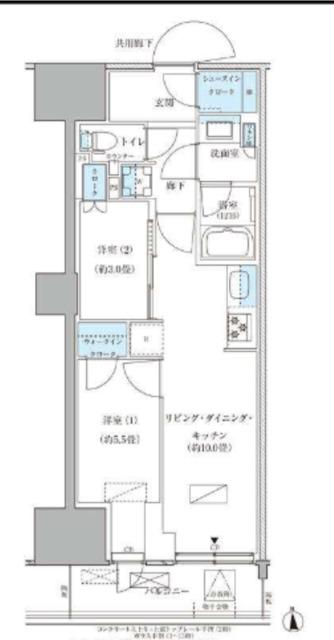 パークアクシス品川天王洲アイル(2LDK/5階)の間取り写真