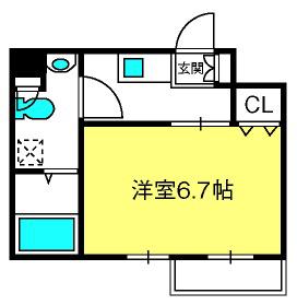 BCASA BLANC (1K/4階)の間取り写真