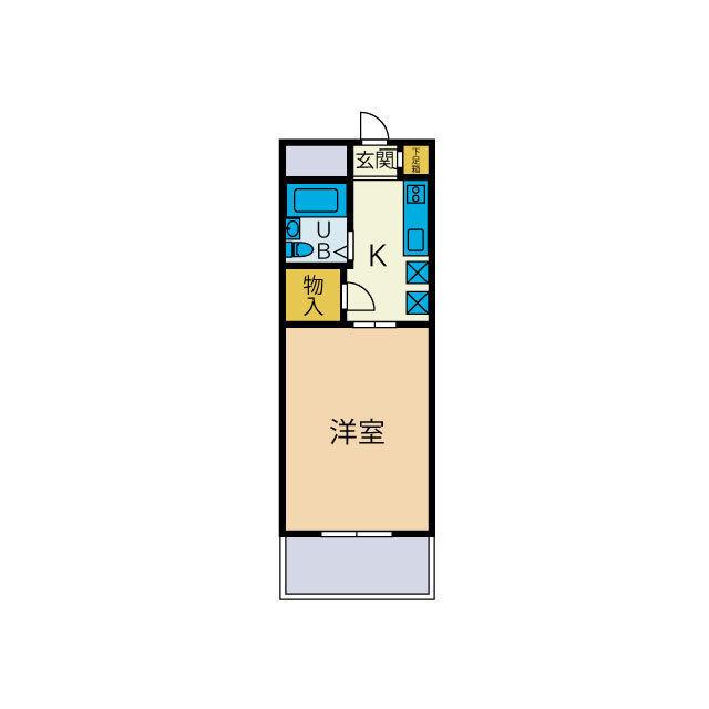 たかのハイツ(ワンルーム/1階)の間取り写真
