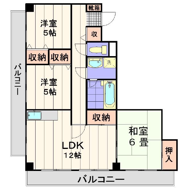 ロイヤルガーデンマナベ(3LDK/1階)の間取り写真