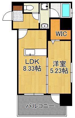 プレジデンスザ小倉(1LDK/9階)の間取り写真
