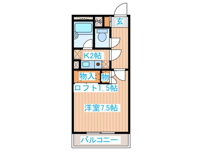 リエス仙台幸町(1K/3階)の間取り写真