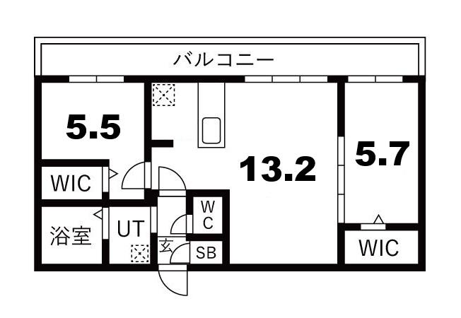 ELITE BASE HOPE II(2LDK/4階)の間取り写真