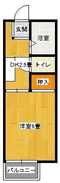 ハーモニーハイツ C(1K/1階)の間取り写真
