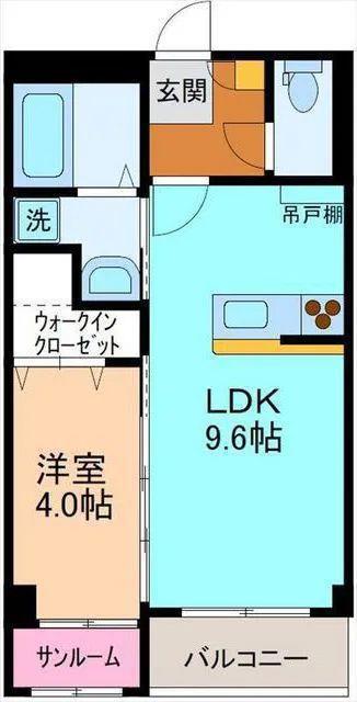 カーサフレンテ長江(1LDK/2階)の間取り写真