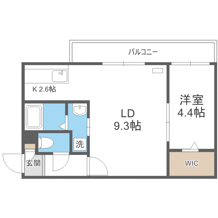 アンジュール発寒南(1LDK/3階)の間取り写真