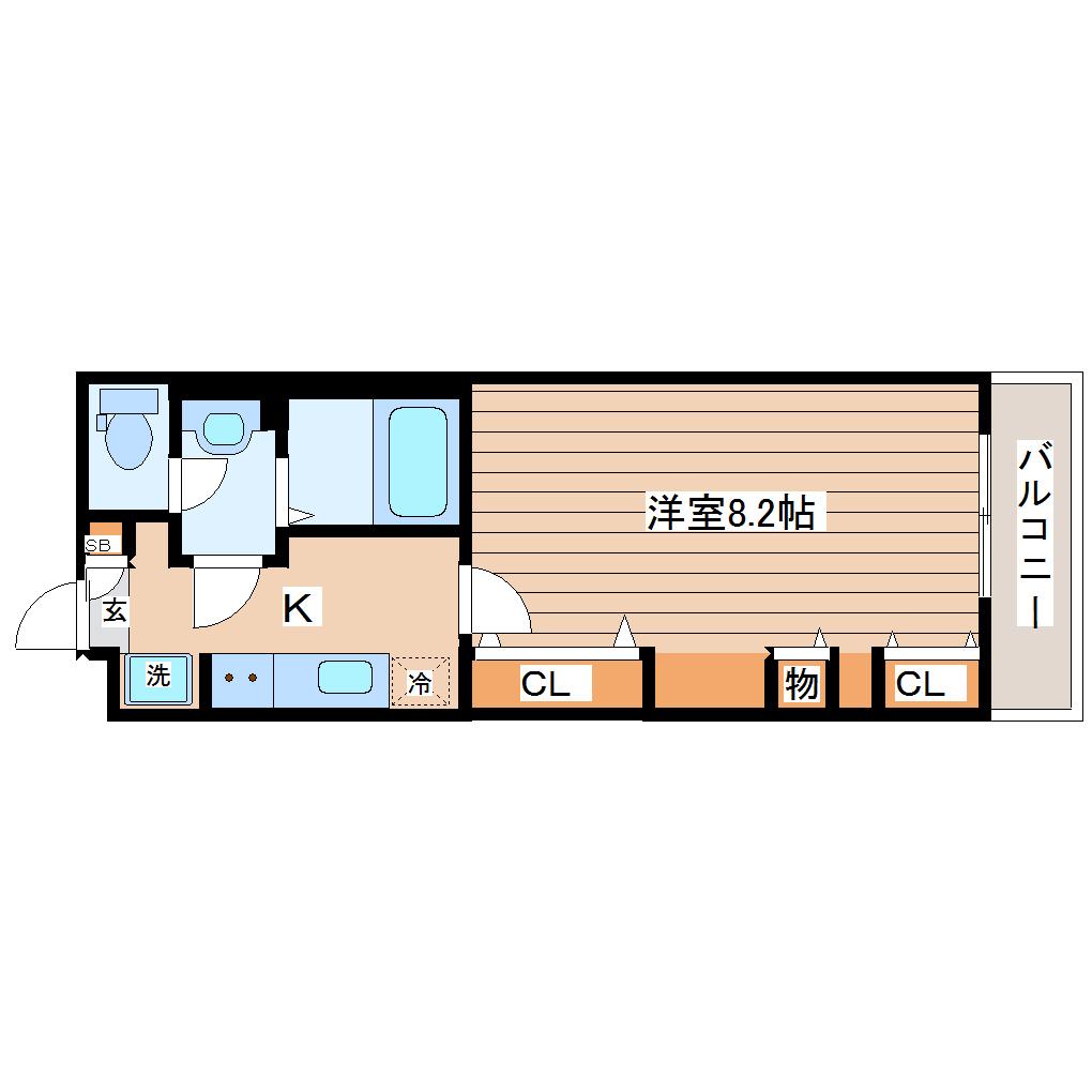 コンフィール富沢(1K/3階)の間取り写真