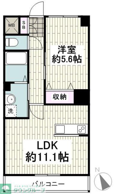 FERIO(1LDK/2階)の間取り写真