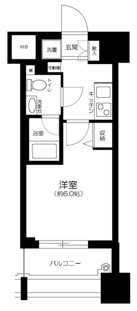 ザ・ヴァレッシア蒲田シティ(1K/4階)の間取り写真